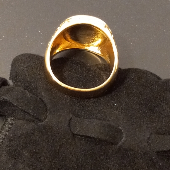 Cash Sign Men Ring Gold Layered/Oro Laminado NWOT - Picture 2 of 5